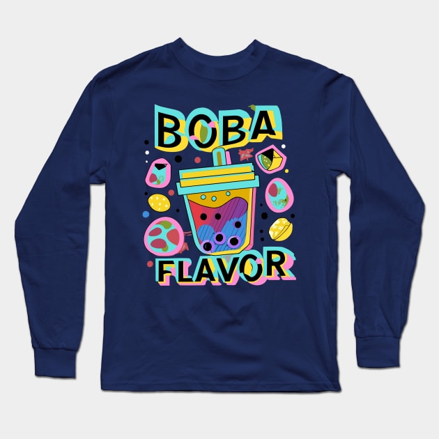 boba flavor Long Sleeve T-Shirt by AOAOCreation